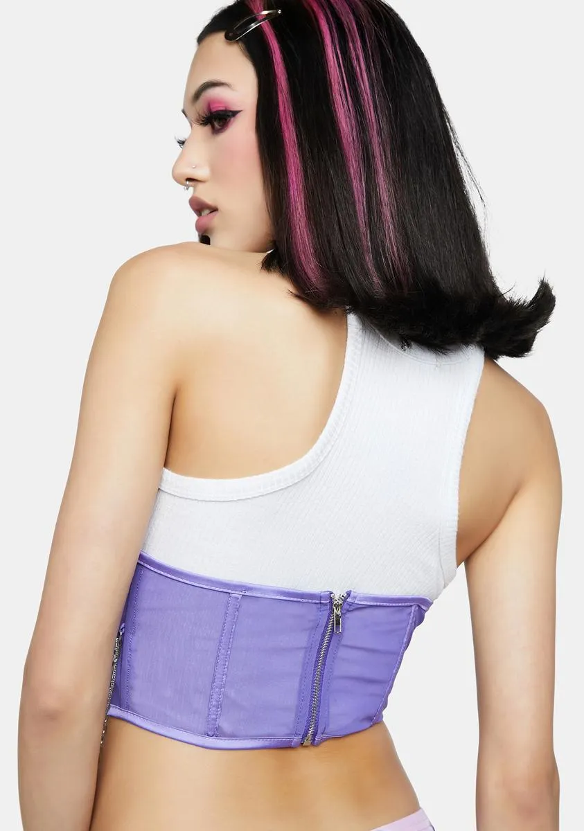 Lavender Renegade Coach Underbust Corset sold by Dolls Kill product image thumbnail 4