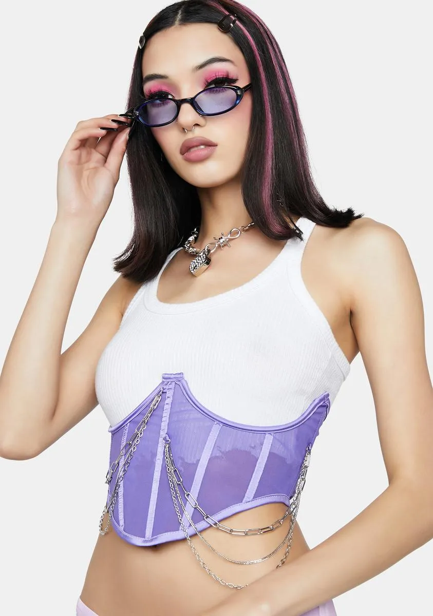 Lavender Renegade Coach Underbust Corset sold by Dolls Kill product image thumbnail 2