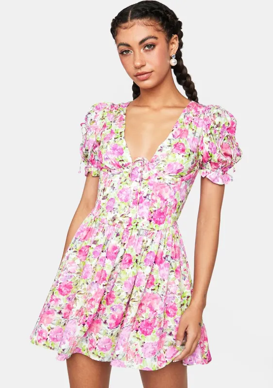 Paulina Puffy Sleeve Mini Dress sold by Dolls Kill