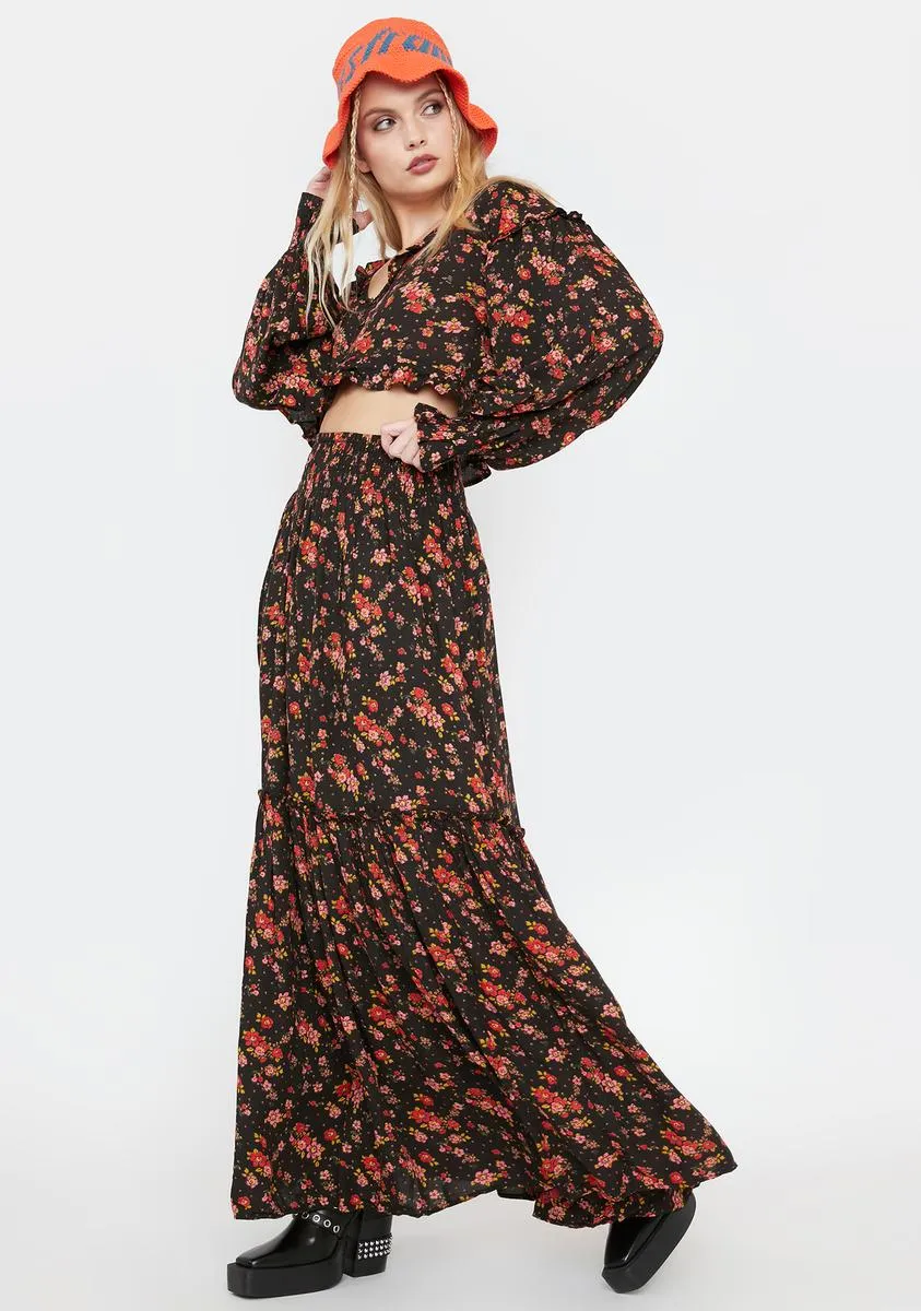 Secret Garden Floral Maxi Skirt Set sold by Dolls Kill