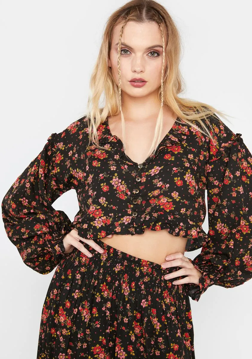 Secret Garden Floral Maxi Skirt Set sold by Dolls Kill product image thumbnail 2