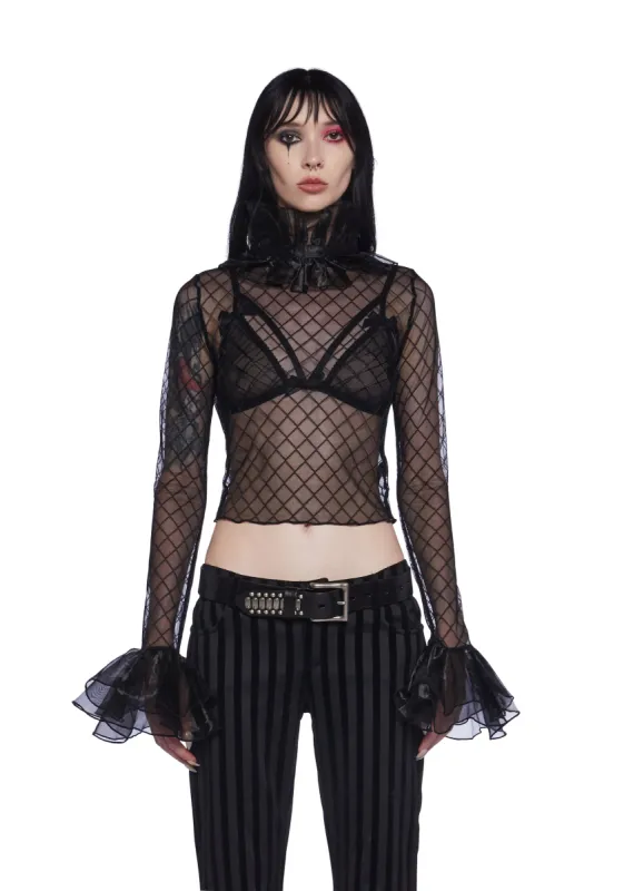 Otherworldly Allure Mesh Long Sleeve Top sold by Dolls Kill