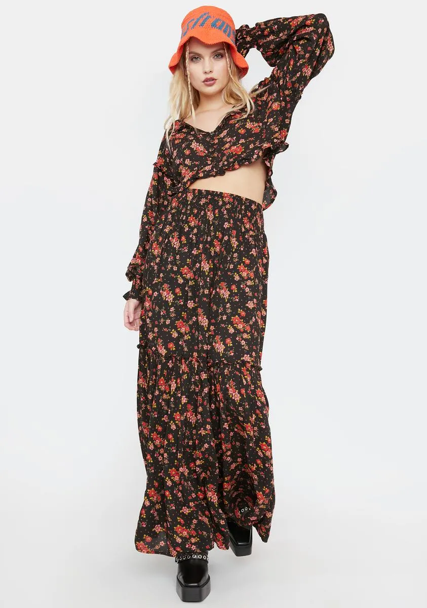 Secret Garden Floral Maxi Skirt Set sold by Dolls Kill product image thumbnail 3