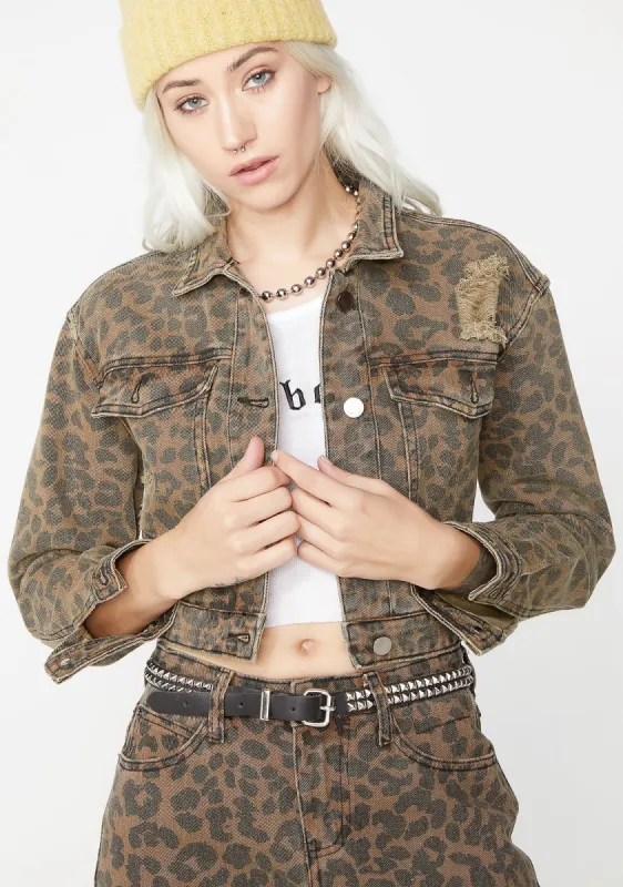 Actin Catty Denim Jacket sold by Dolls Kill