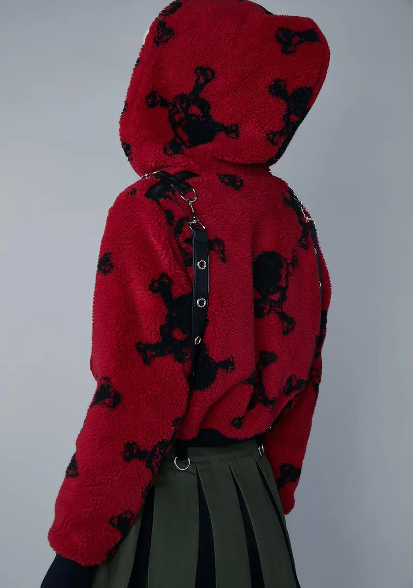 Plain Disguise Hooded Sherpa Jacket sold by Dolls Kill product image thumbnail 4