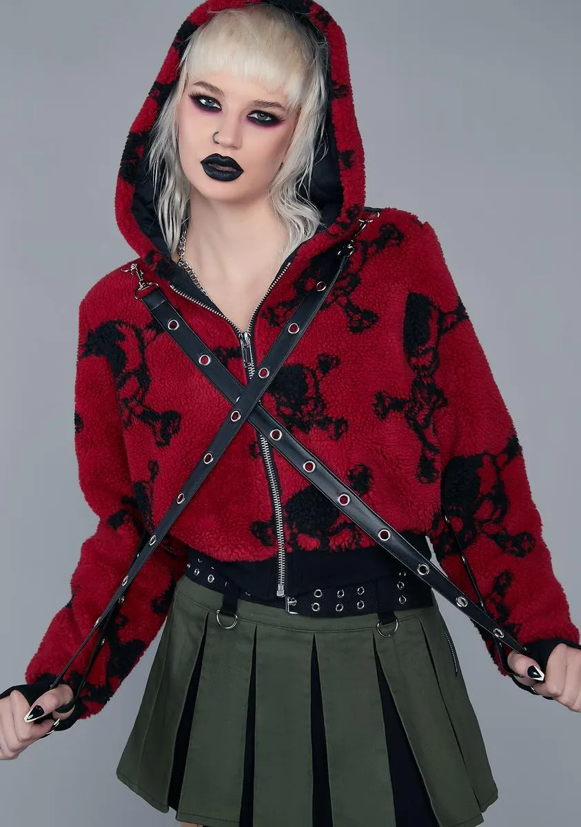 Plain Disguise Hooded Sherpa Jacket sold by Dolls Kill