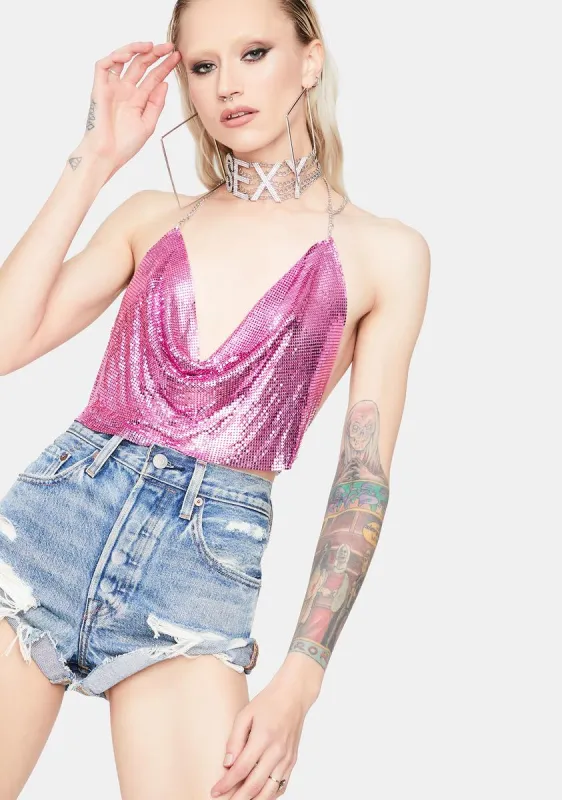 Diva Shot In The Dark Cowl Neck Crop Top sold by Dolls Kill