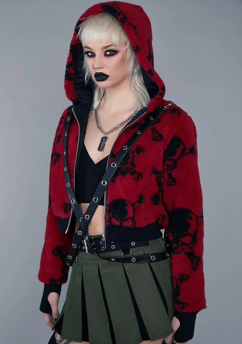 Plain Disguise Hooded Sherpa Jacket sold by Dolls Kill product image thumbnail 2