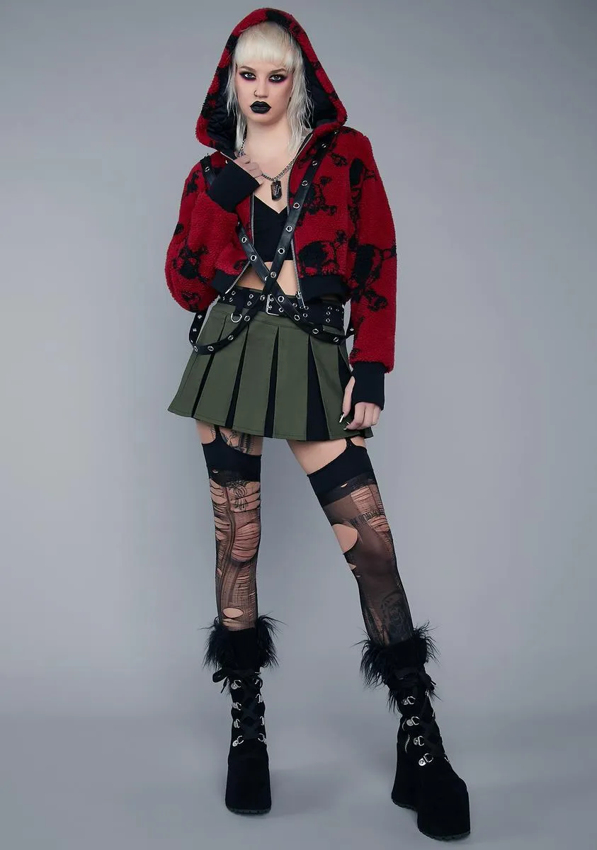 Plain Disguise Hooded Sherpa Jacket sold by Dolls Kill product image thumbnail 3