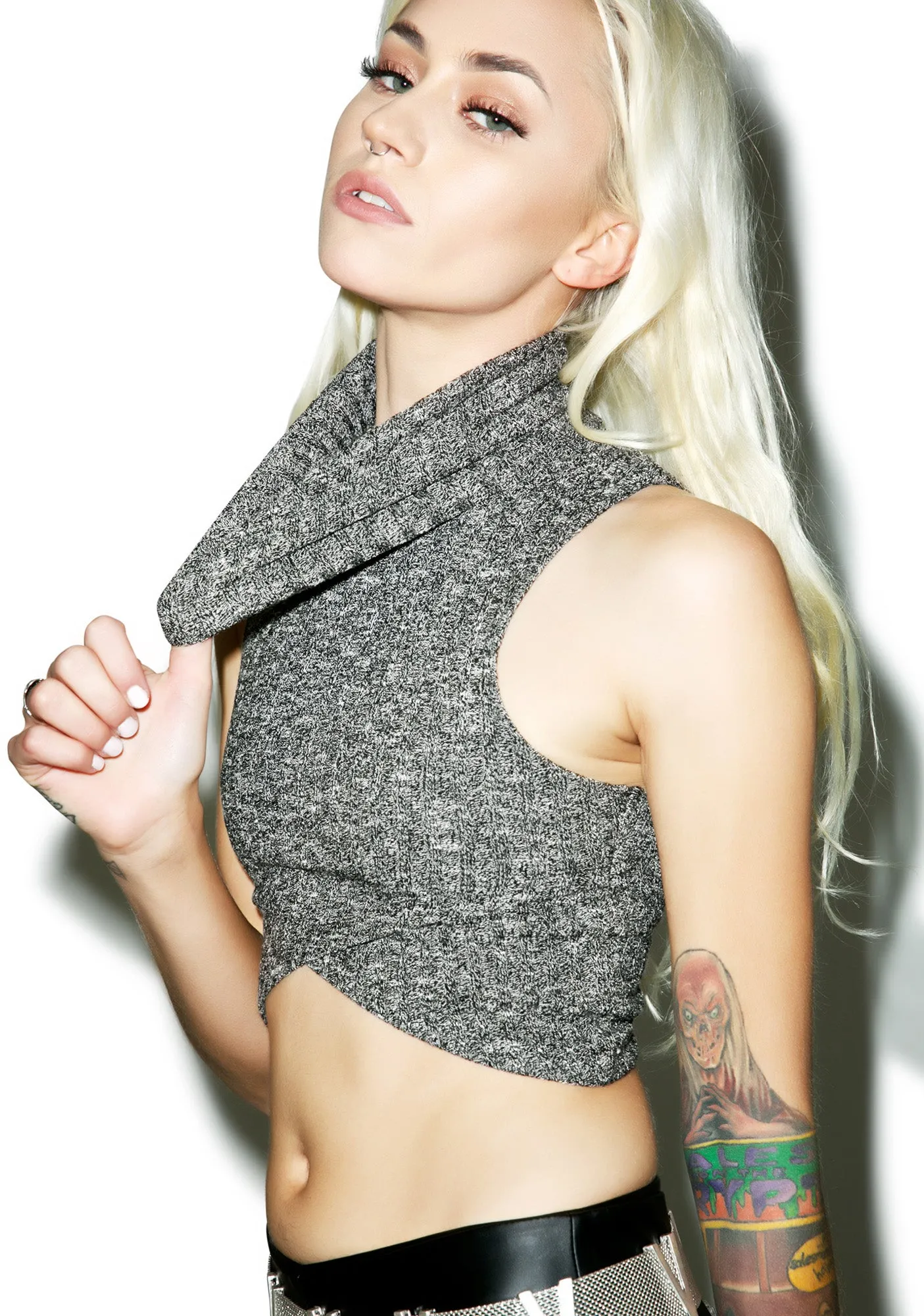 Pusha Knit Cropped Tank sold by Dolls Kill product image thumbnail 5