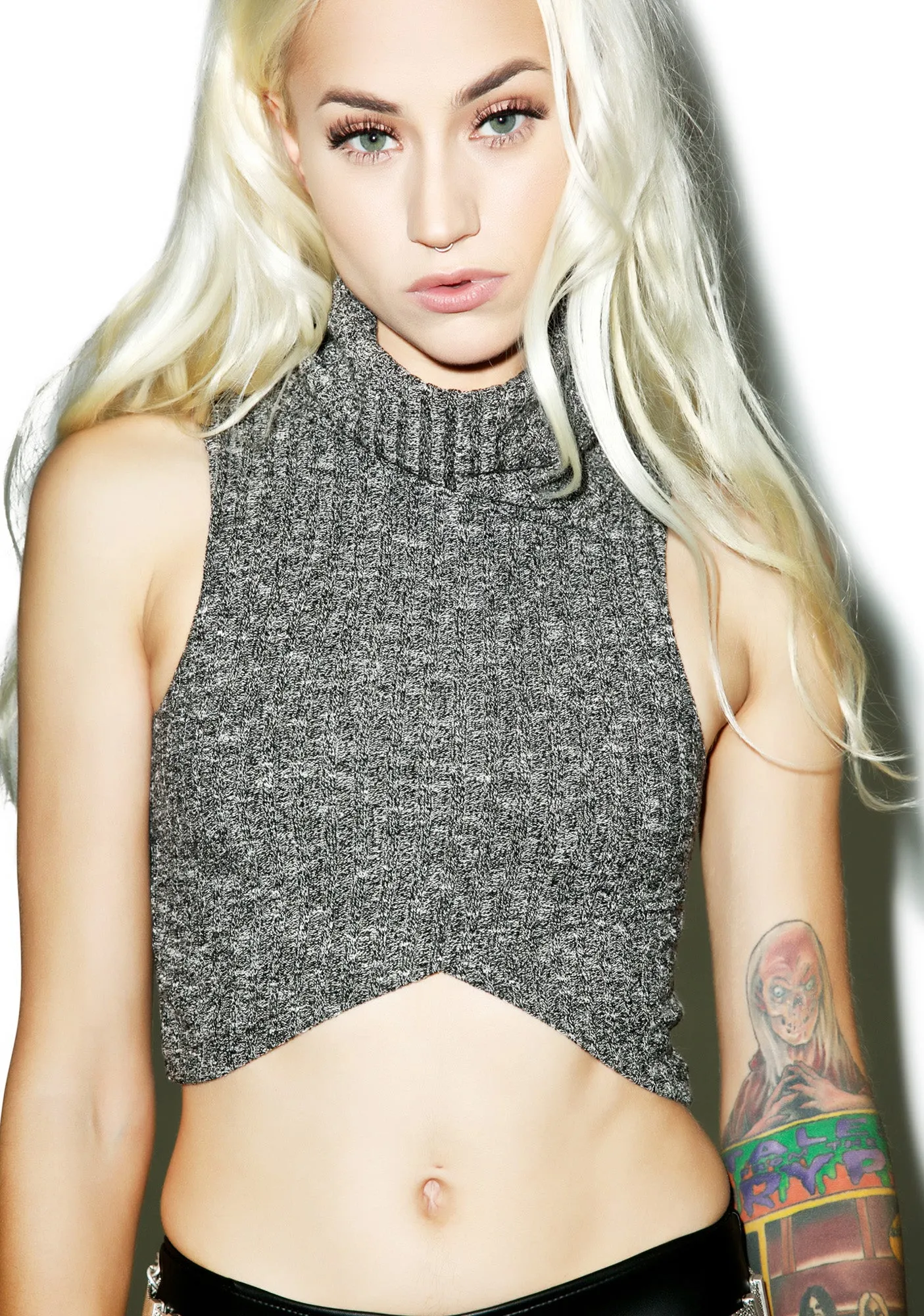 Pusha Knit Cropped Tank sold by Dolls Kill product image thumbnail 4