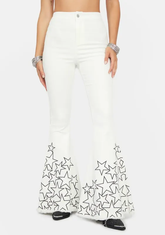 Astral Attitude Bell Bottom Jeans sold by Dolls Kill