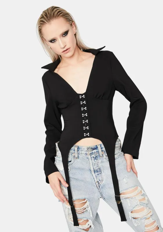 Night Barely Bitten Long Sleeve Top sold by Dolls Kill