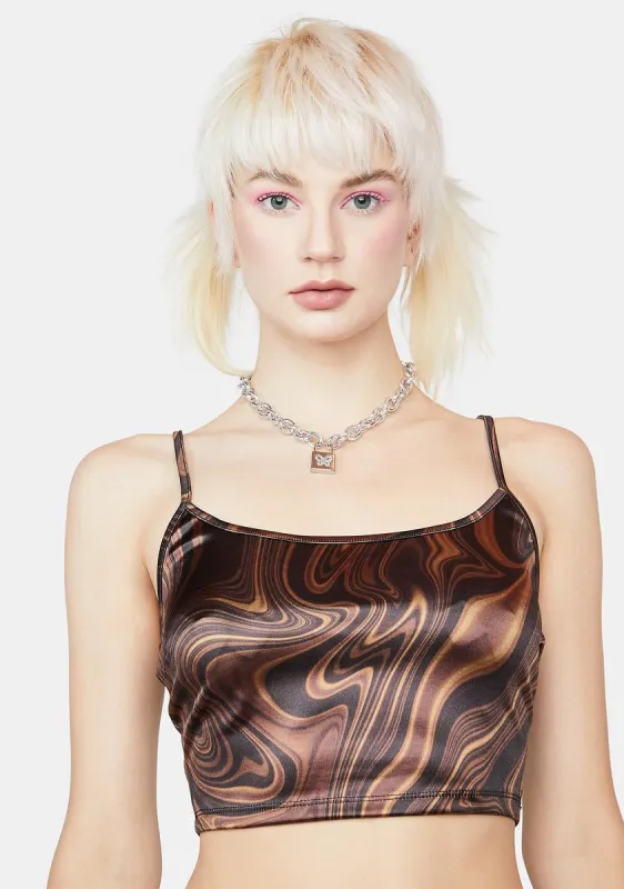 Little Pick Me Up Satin Crop Top sold by Dolls Kill