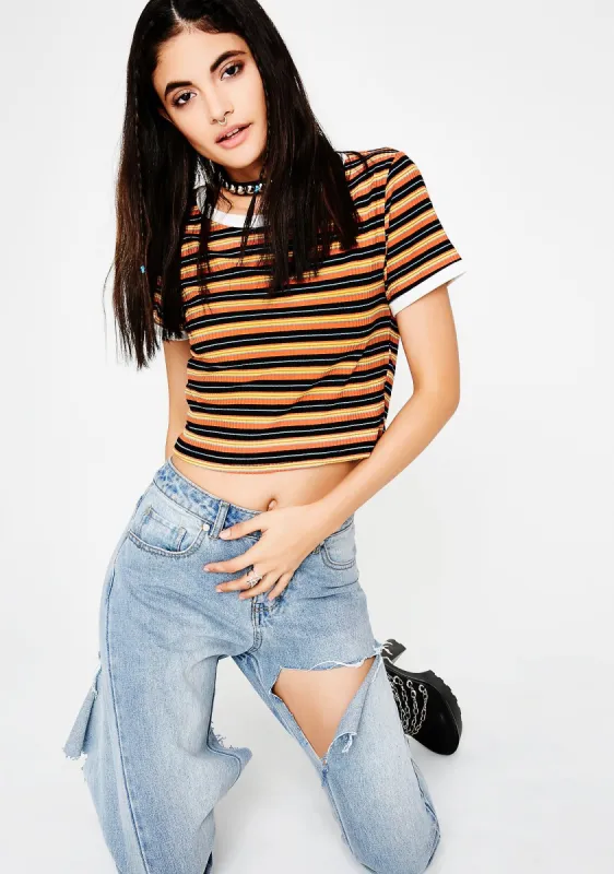 Sunny Side Striped Tee sold by Dolls Kill