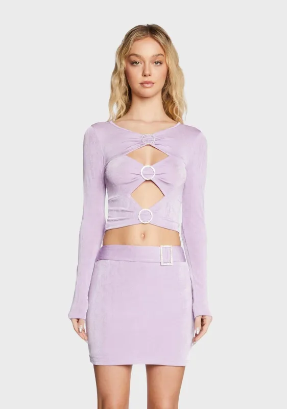 Jewel Trim Long Sleeve Top sold by Dolls Kill