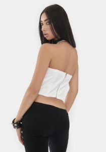 Pure Chaotic Vibes Bustier Halter sold by Dolls Kill
