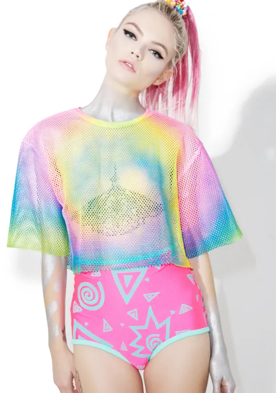 Rainbow Player Cropped Jersey sold by Dolls Kill