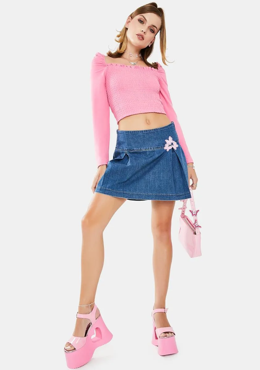 Pink Ruffle Long Sleeve Top sold by Dolls Kill product image thumbnail 3