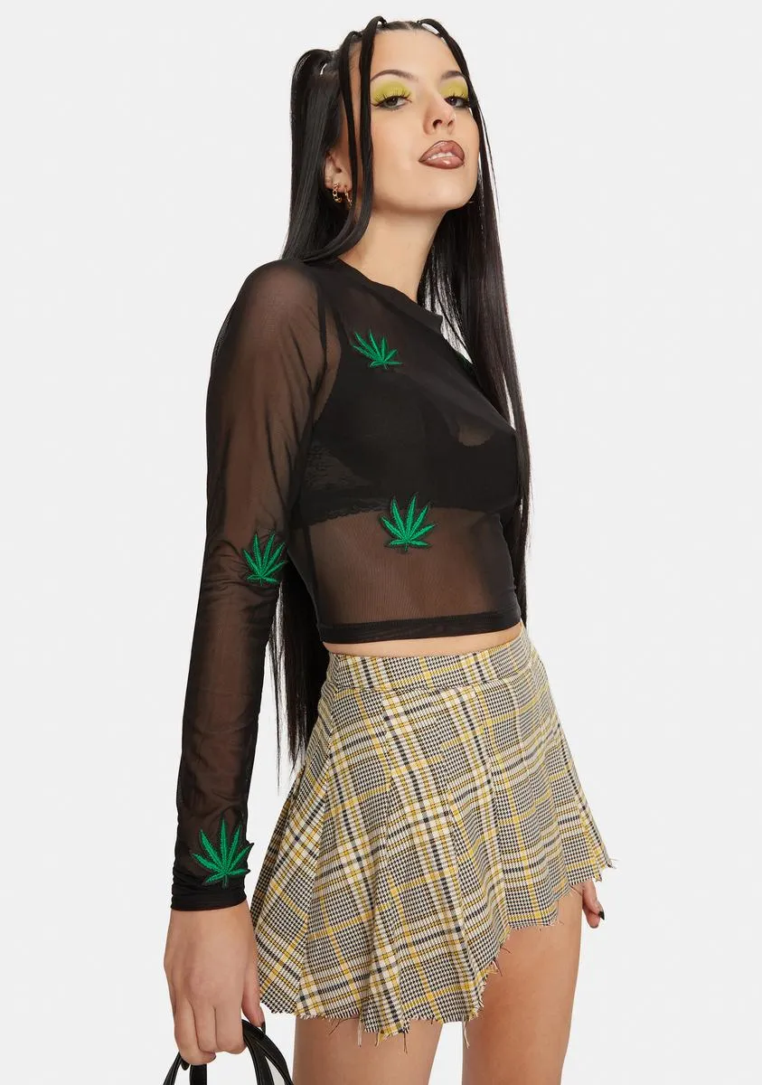 Embroidered Leaf Mesh Top sold by Dolls Kill product image thumbnail 2