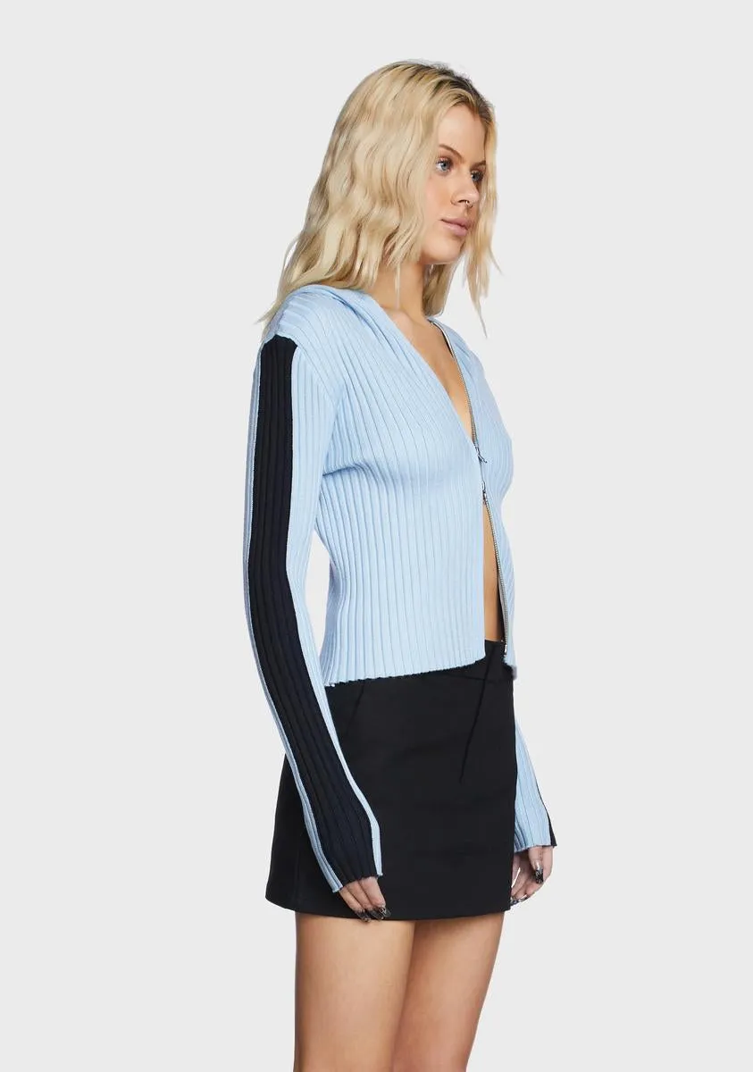 Knitted Double Zip Hooded Cardigan sold by Dolls Kill product image thumbnail 3