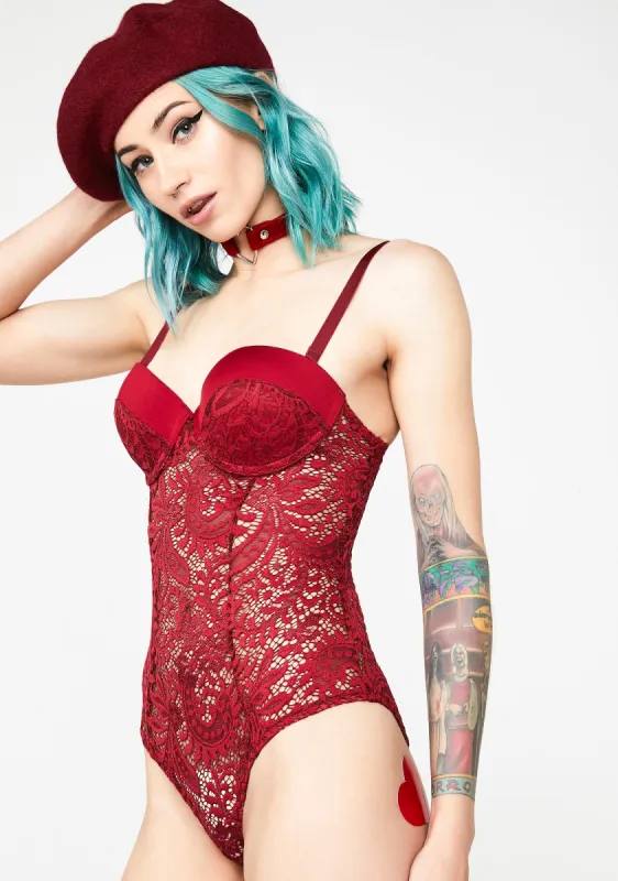 Passion Play Lace Teddy sold by Dolls Kill