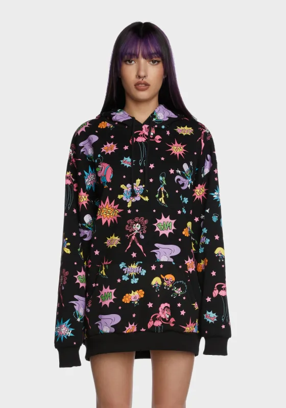 Mojo Mayhem Oversized Graphic Hoodie sold by Dolls Kill