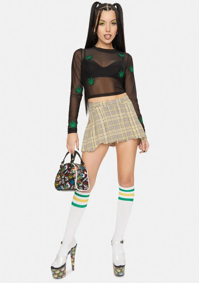 Embroidered Leaf Mesh Top sold by Dolls Kill product image thumbnail 3