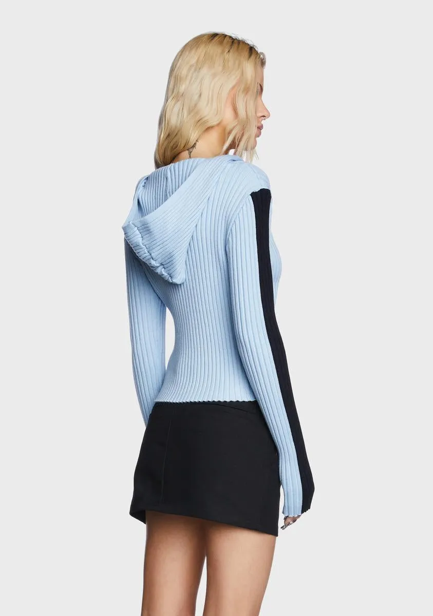 Knitted Double Zip Hooded Cardigan sold by Dolls Kill product image thumbnail 4