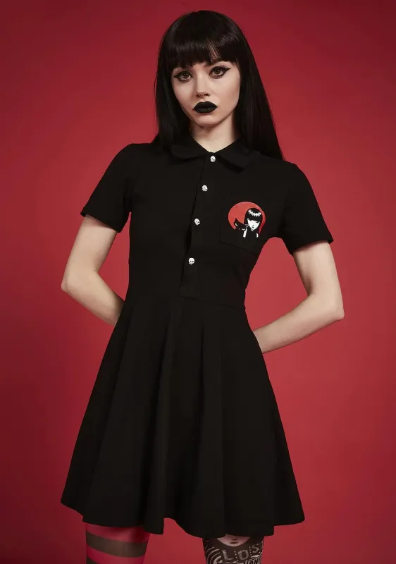 Killing Time Embroidered Mini Dress sold by Dolls Kill