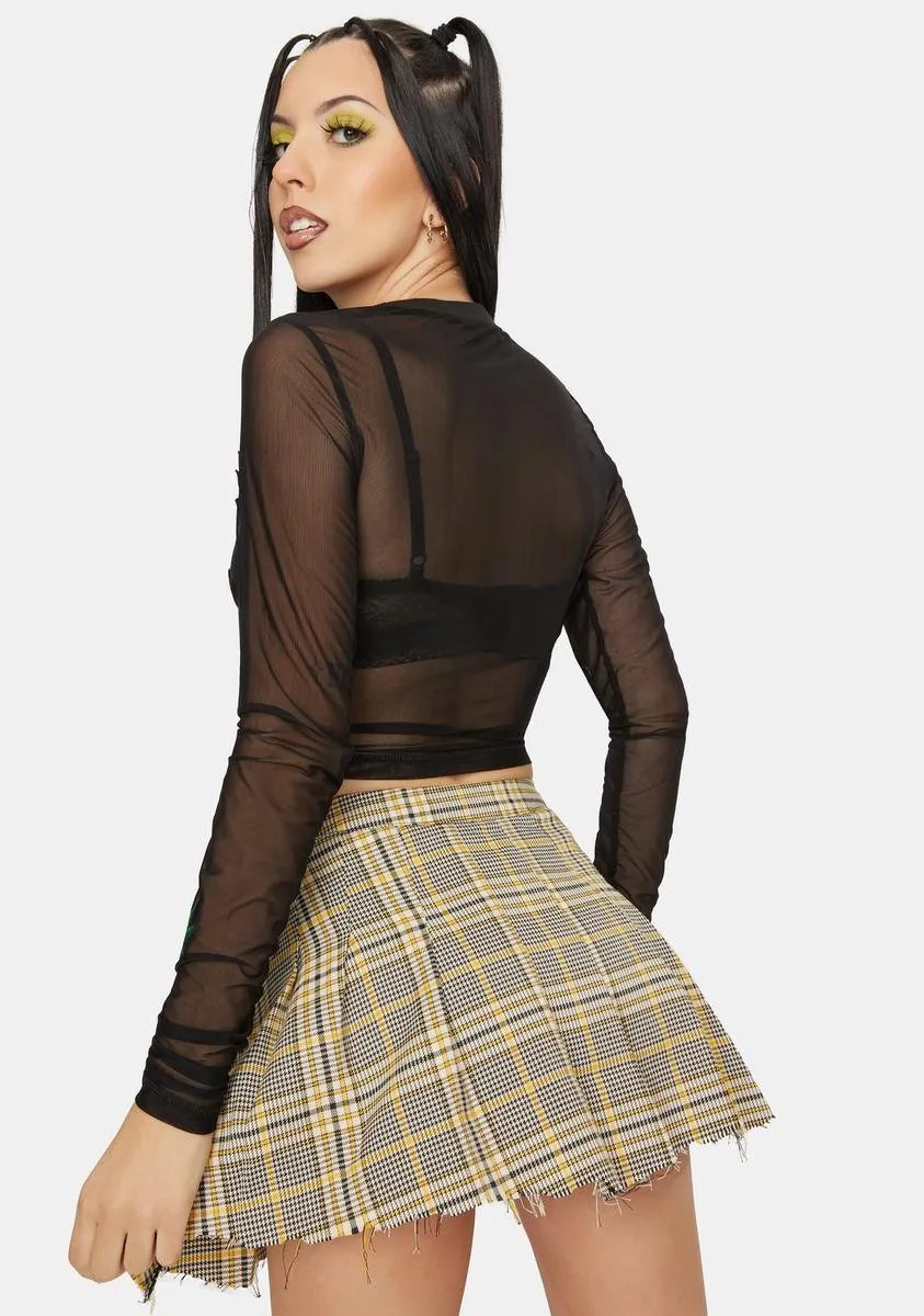 Embroidered Leaf Mesh Top sold by Dolls Kill product image thumbnail 4