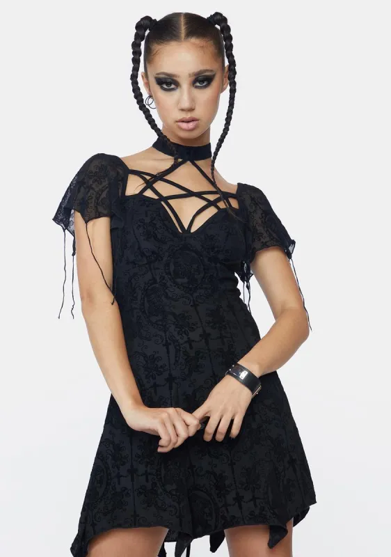 Pentagram Bust Lace Mini Dress sold by Dolls Kill