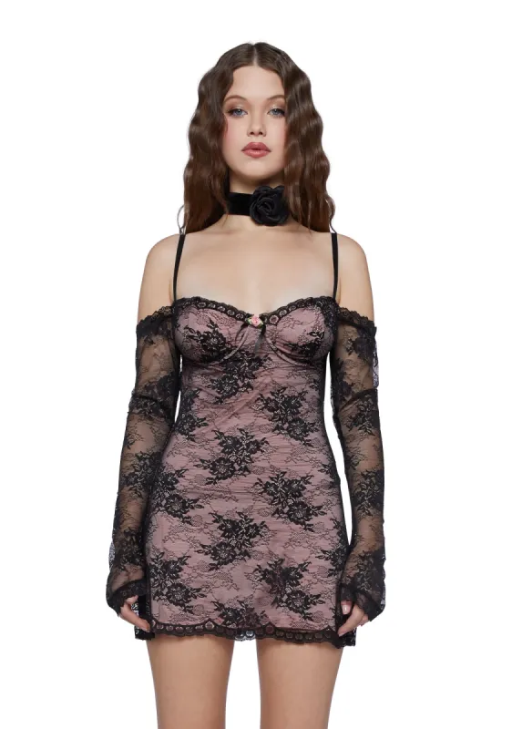 Lovely Dream Mini Dress - Black sold by Dolls Kill