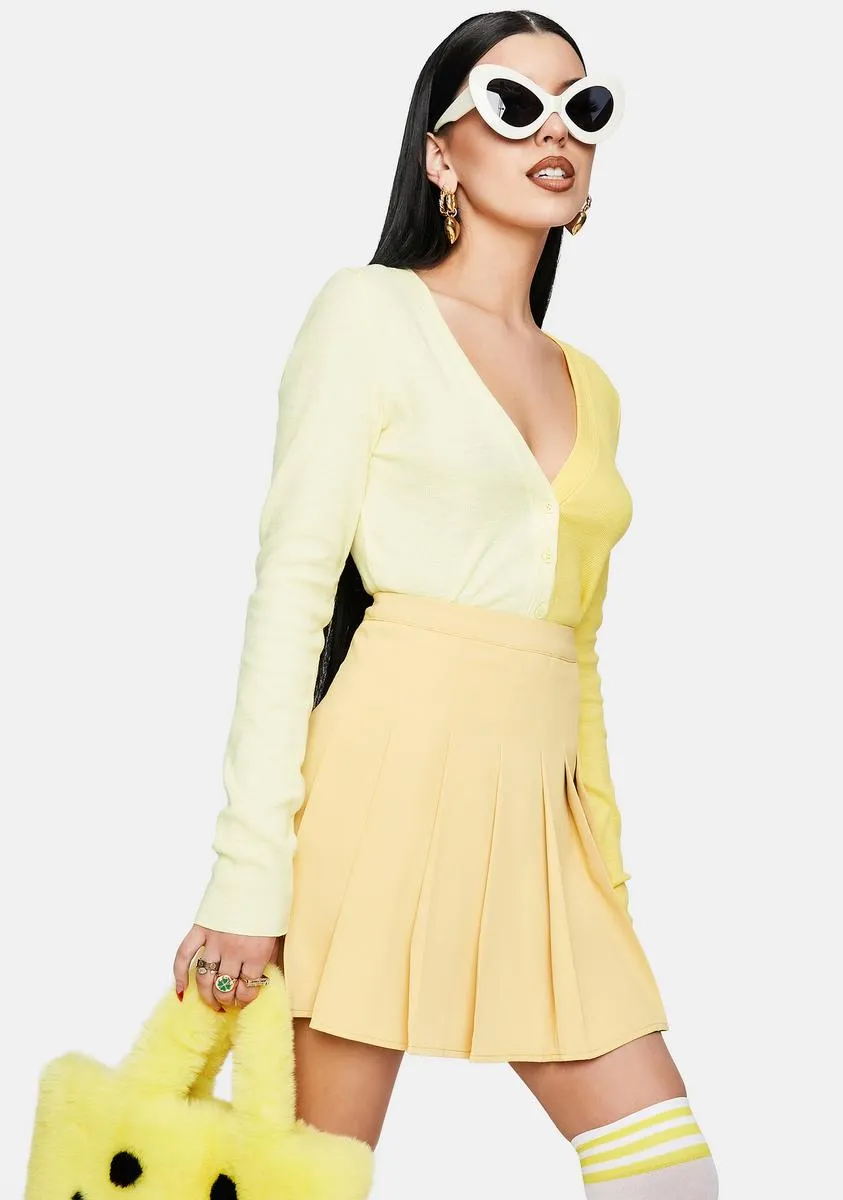 Yellow Pleated Tennis Mini Skirt sold by Dolls Kill product image thumbnail 2
