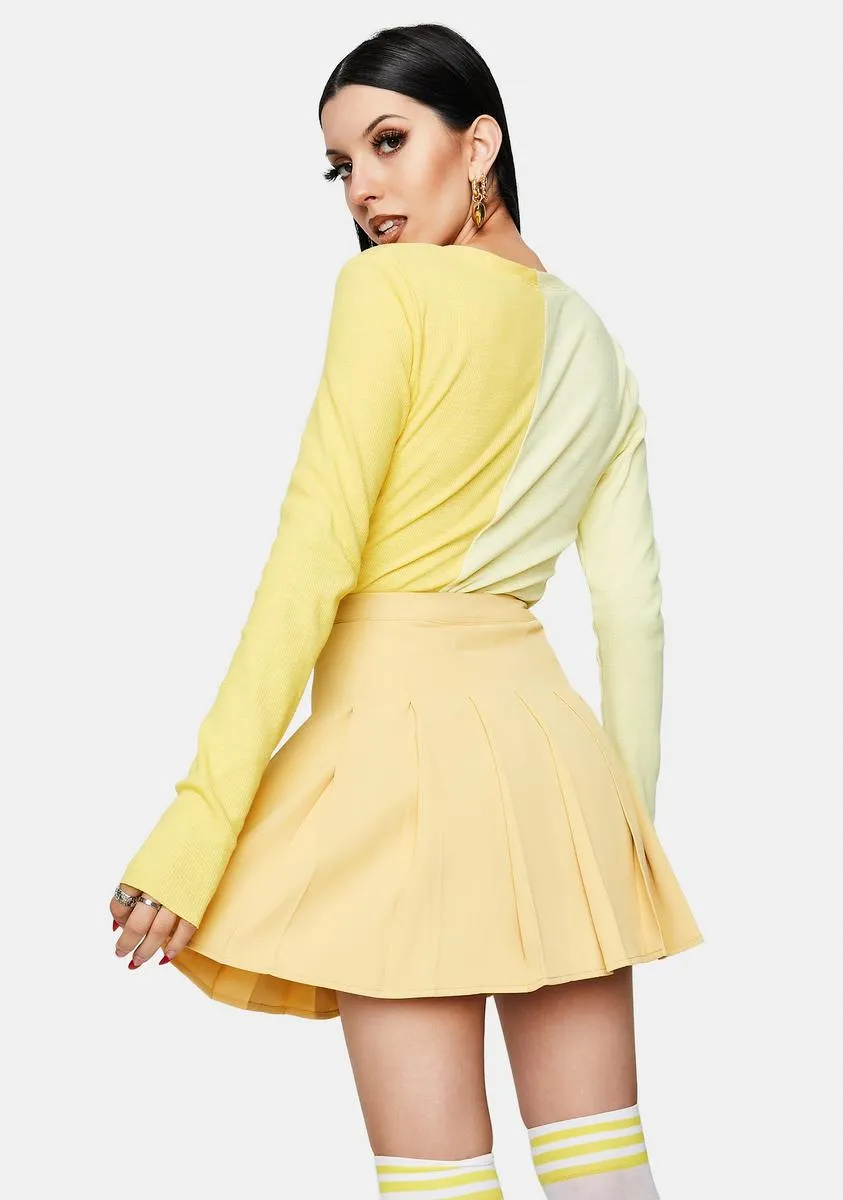 Yellow Pleated Tennis Mini Skirt sold by Dolls Kill product image thumbnail 4