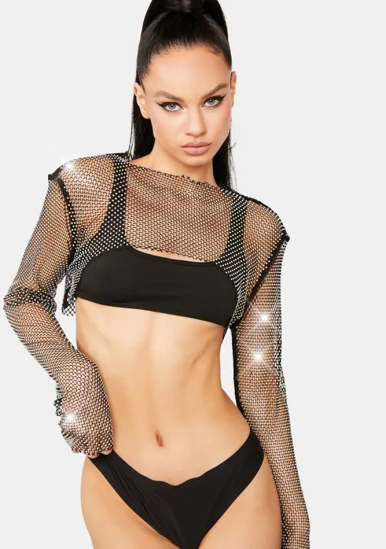 Mystic Bling Elite Fishnet Crop Top sold by Dolls Kill