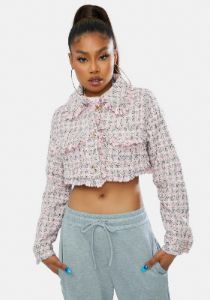 Be A Star Cropped Tweed Jacket sold by Dolls Kill