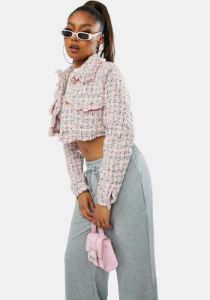 Be A Star Cropped Tweed Jacket sold by Dolls Kill
