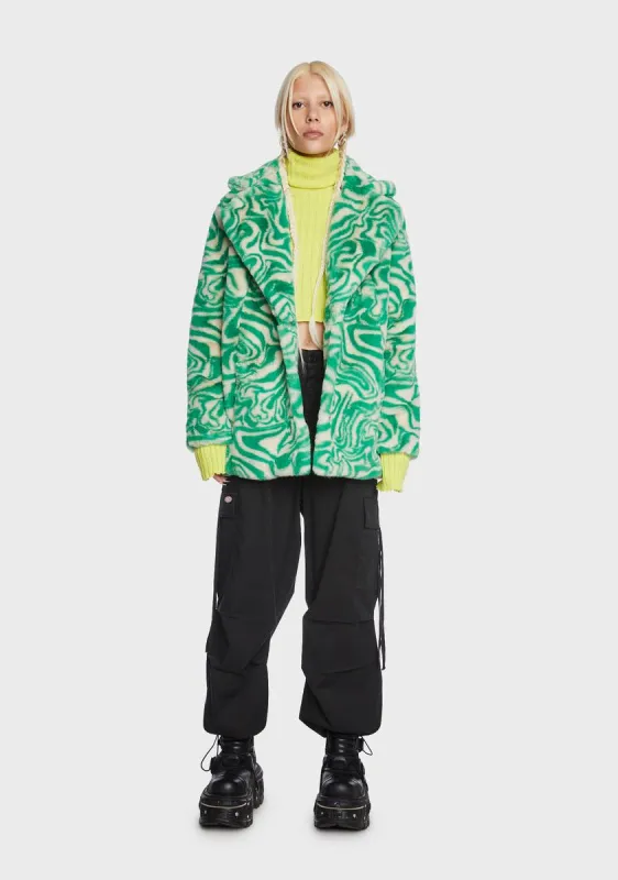 Swirl Hendrix Faux Fur Coat sold by Dolls Kill