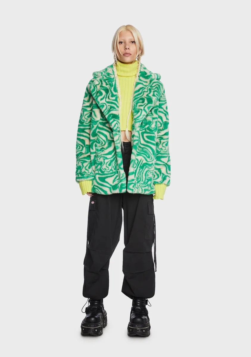 Swirl Hendrix Faux Fur Coat sold by Dolls Kill