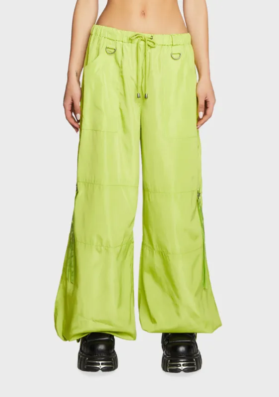 Punk Cred Wide Leg Pants - Lime sold by Dolls Kill