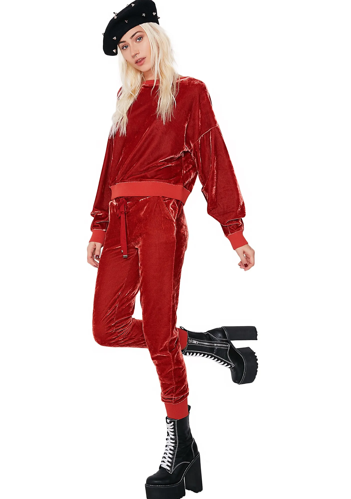 Get On Up Velour Jogger Pants sold by Dolls Kill product image thumbnail 2