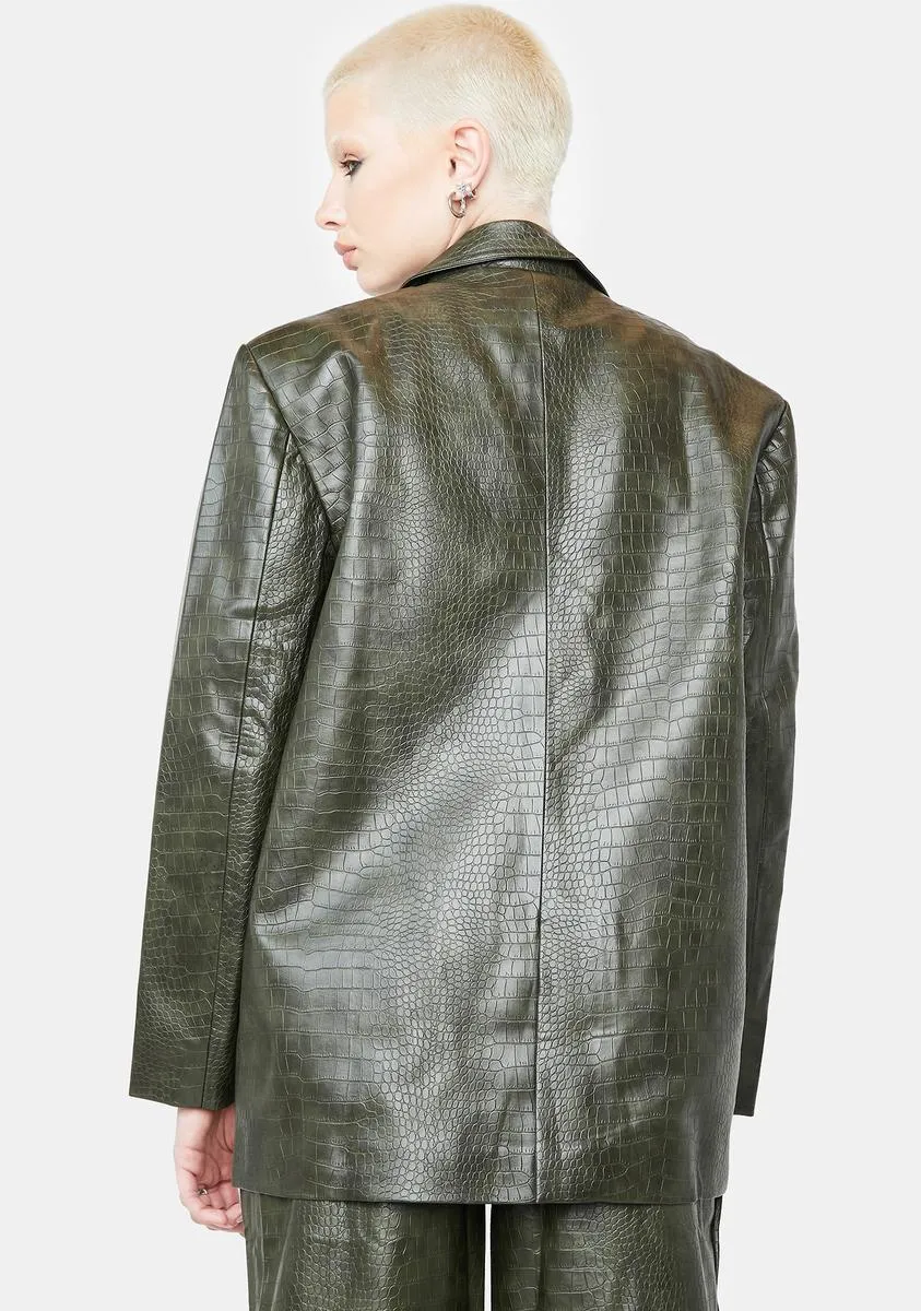 Santo Oversized Leather Blazer sold by Dolls Kill product image thumbnail 4