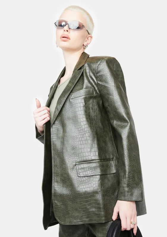 Santo Oversized Leather Blazer sold by Dolls Kill