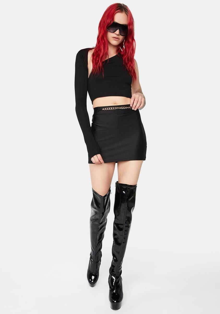 Cowl At Me Mini Skirt sold by Dolls Kill product image thumbnail 3