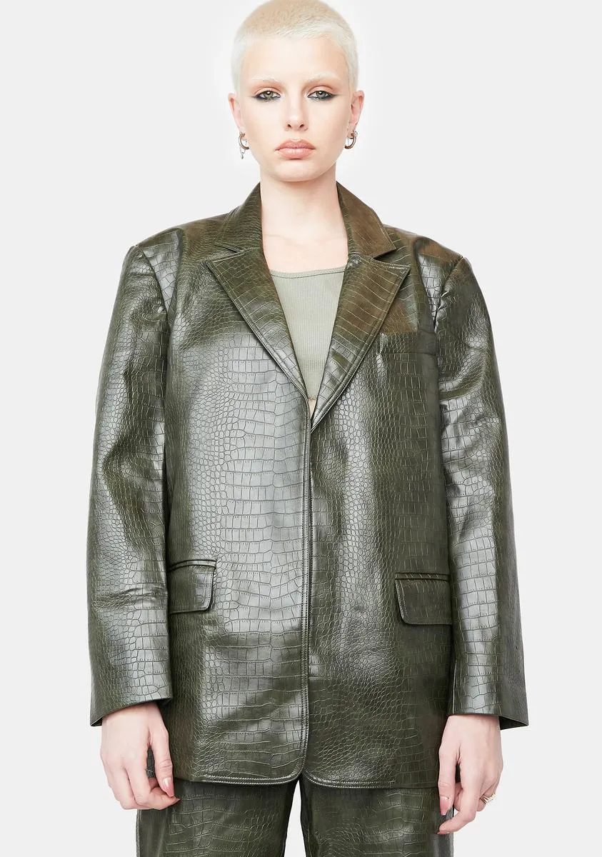 Santo Oversized Leather Blazer sold by Dolls Kill product image thumbnail 2