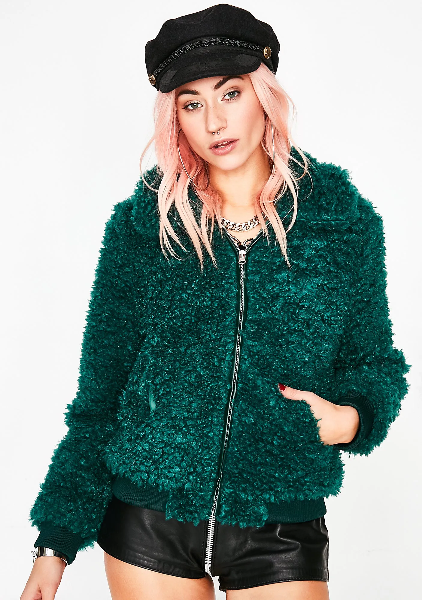 Dank Love Bird Fuzzy Jacket sold by Dolls Kill