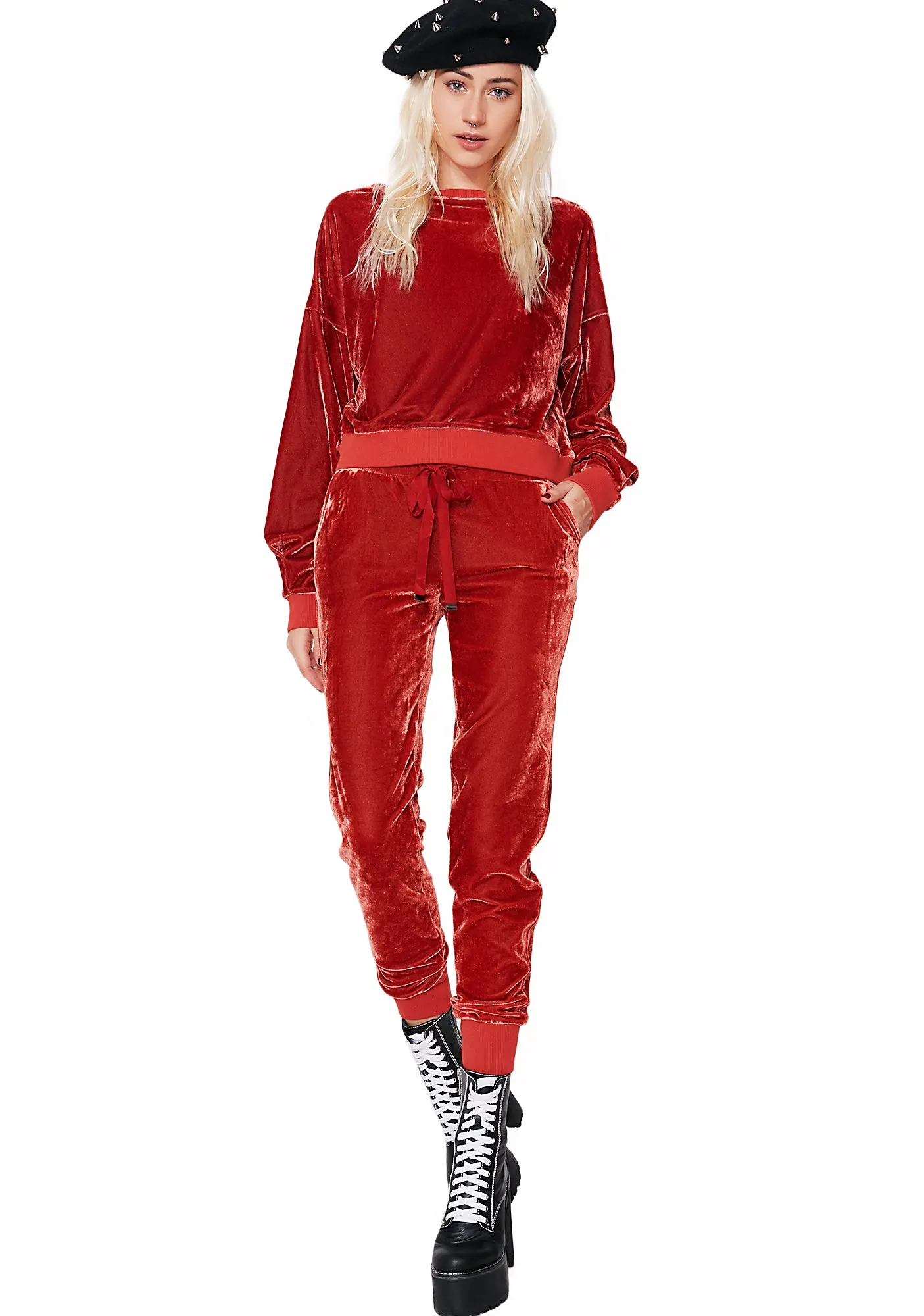 Get On Up Velour Jogger Pants sold by Dolls Kill product image thumbnail 4