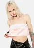 Pink Satin Crop Top sold by Dolls Kill