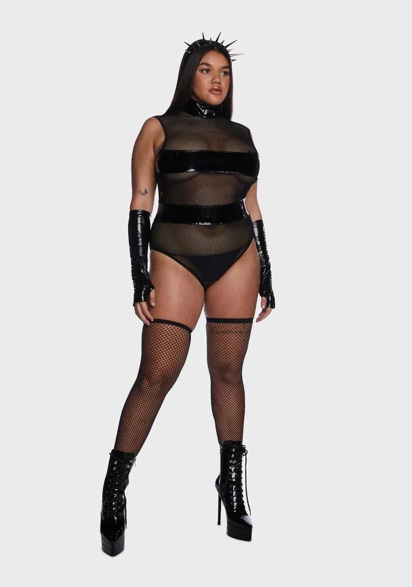 Plus Banned Behavior Vinyl Bodysuit sold by Dolls Kill product image thumbnail 5